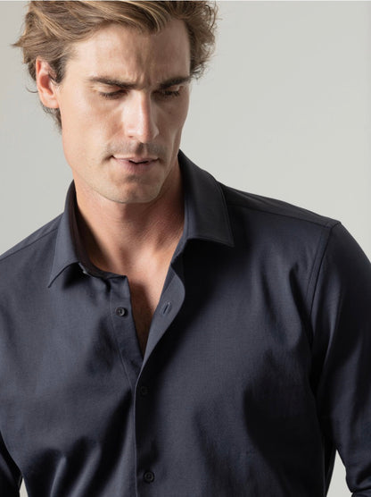 PUROEGO CAMISA ALGODÓN AZUL OSCURO