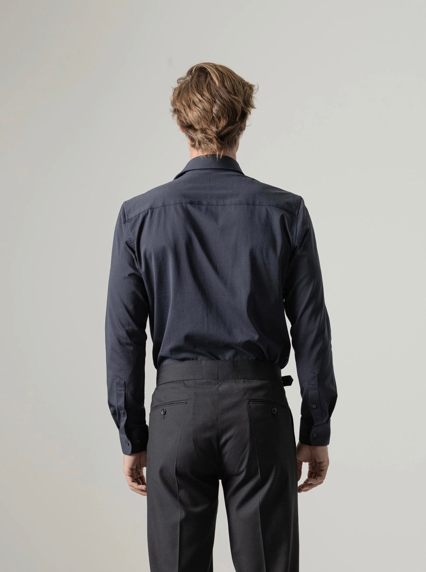 PUROEGO CAMISA ALGODÓN AZUL OSCURO