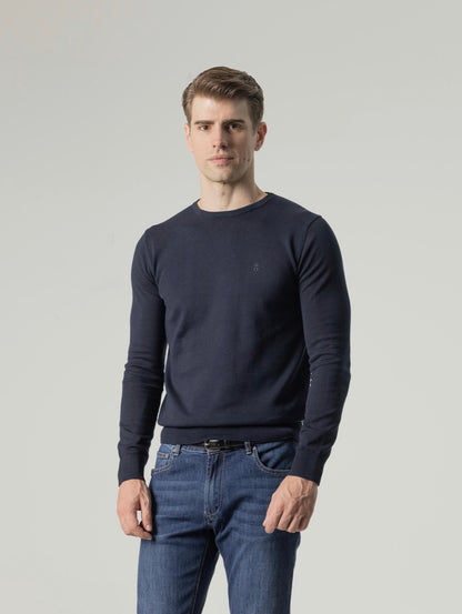 PUROEGO JERSEY CUELLO REDONDO MARINO