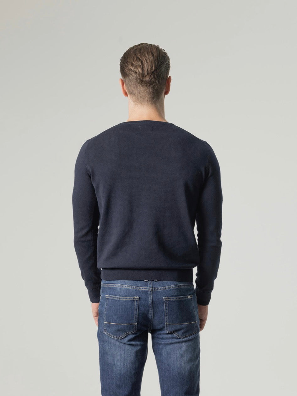PUROEGO JERSEY CUELLO REDONDO MARINO