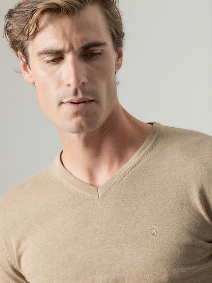 PUROEGO JERSEY CUELLO PICO TOSTADO