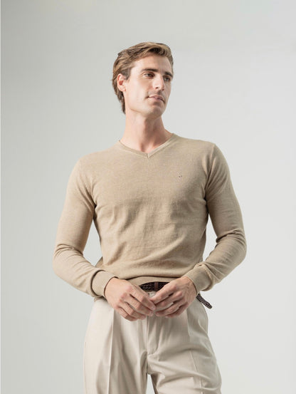 PUROEGO JERSEY CUELLO PICO TOSTADO