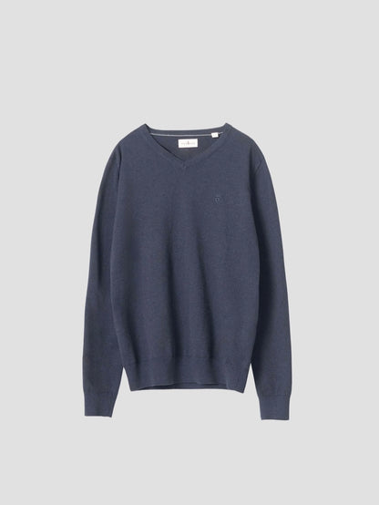 PUROEGO JERSEY CUELLO PICO AZUL OSCURO