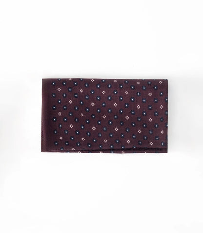 PUROEGO FOULARD LANA TOPOS GEOMÉTRICOS BURDEOS
