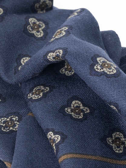 PUROEGO FOULARD LANA FLORAL AZUL OSCURO